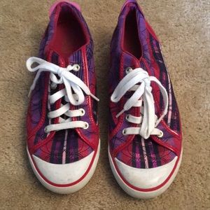 Coach pink plaid sneakers. 9 1/2